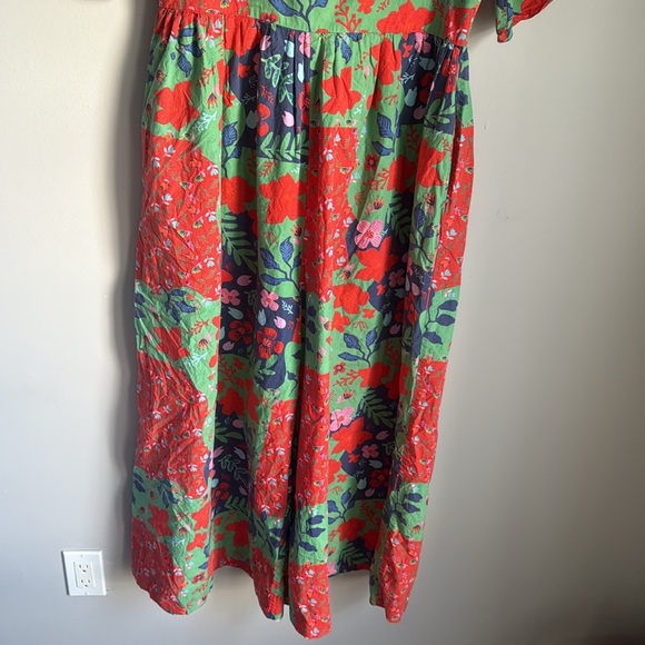Carolina K Juvia Jumpsuit In Red Green Floral Tropical Large - Picture 6 of 13